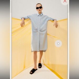 Silk Laundry Nien Cotton Silk Shirt Dress with pockets